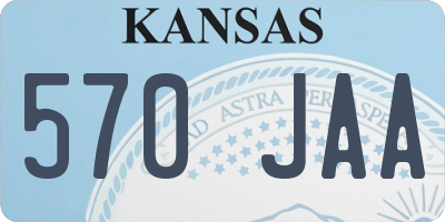 KS license plate 570JAA
