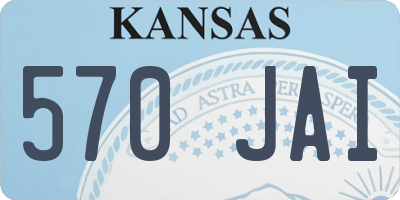 KS license plate 570JAI