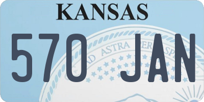 KS license plate 570JAN