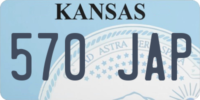 KS license plate 570JAP