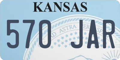 KS license plate 570JAR
