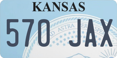 KS license plate 570JAX