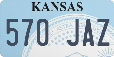 KS license plate 570JAZ
