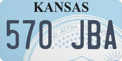 KS license plate 570JBA
