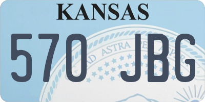 KS license plate 570JBG