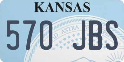KS license plate 570JBS