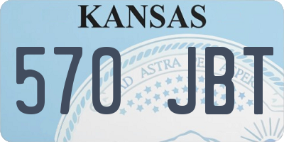 KS license plate 570JBT