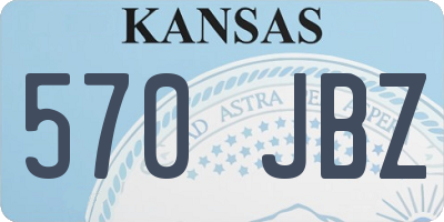 KS license plate 570JBZ