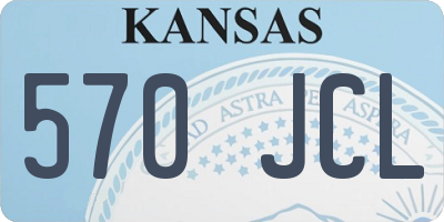 KS license plate 570JCL