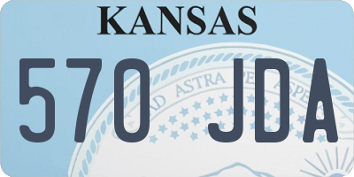 KS license plate 570JDA