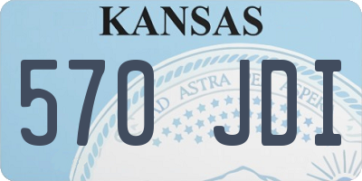 KS license plate 570JDI