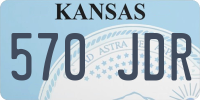 KS license plate 570JDR