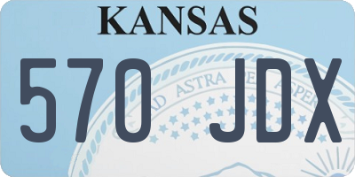 KS license plate 570JDX