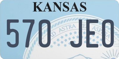 KS license plate 570JEO