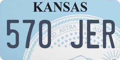 KS license plate 570JER