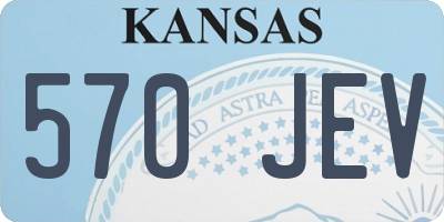 KS license plate 570JEV