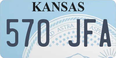 KS license plate 570JFA