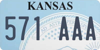 KS license plate 571AAA