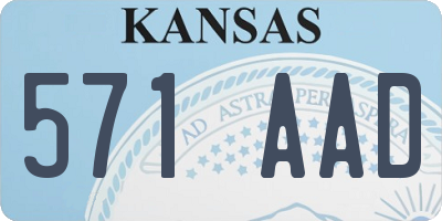 KS license plate 571AAD
