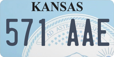 KS license plate 571AAE