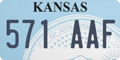 KS license plate 571AAF