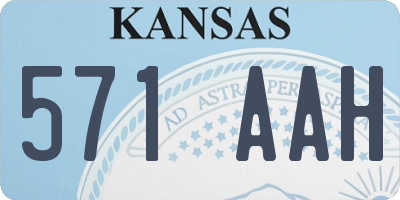 KS license plate 571AAH