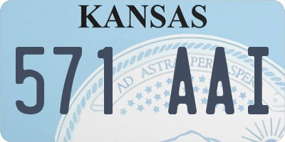 KS license plate 571AAI