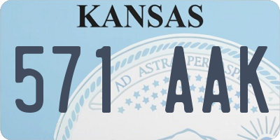 KS license plate 571AAK