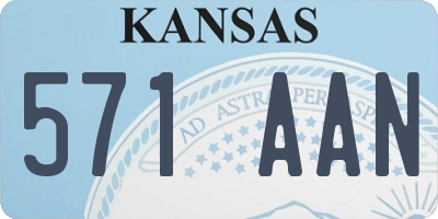 KS license plate 571AAN