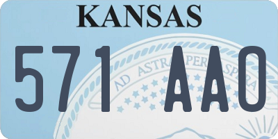 KS license plate 571AAO