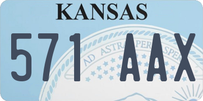 KS license plate 571AAX