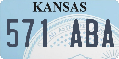 KS license plate 571ABA