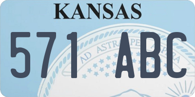 KS license plate 571ABC