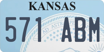 KS license plate 571ABM