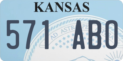 KS license plate 571ABO