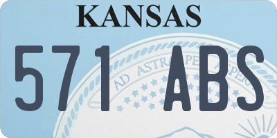 KS license plate 571ABS