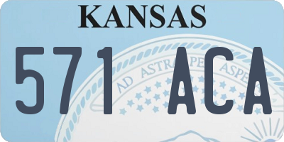 KS license plate 571ACA