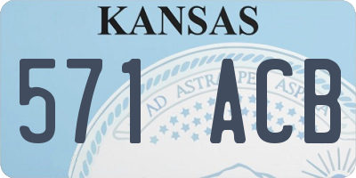 KS license plate 571ACB