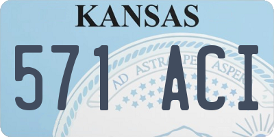 KS license plate 571ACI