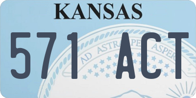 KS license plate 571ACT
