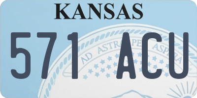 KS license plate 571ACU