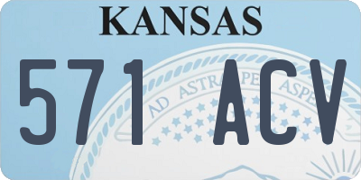 KS license plate 571ACV