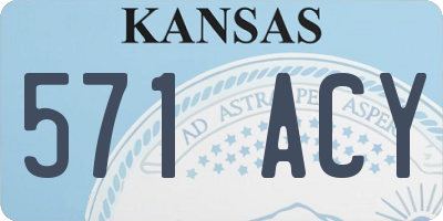 KS license plate 571ACY