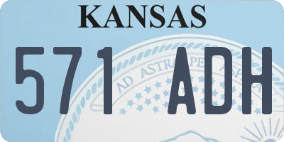 KS license plate 571ADH