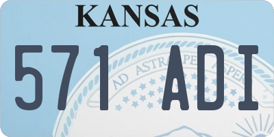 KS license plate 571ADI