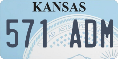 KS license plate 571ADM