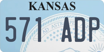 KS license plate 571ADP