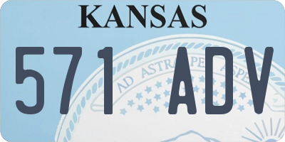 KS license plate 571ADV