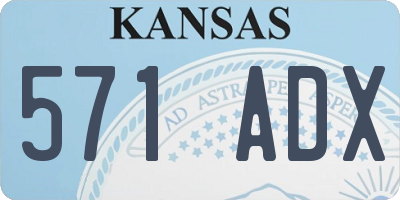 KS license plate 571ADX