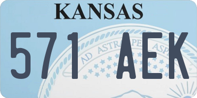 KS license plate 571AEK